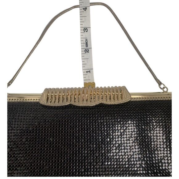Vintage Fay Swafford Black Mesh Purse Gold Tone Formal Evening Party Handbag - Picture 13 of 14